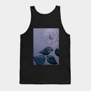 DECO POSTER ORIENTAL PEONY FLORAL ART PRINT PASTEL LILAC BLUE GREY Tank Top